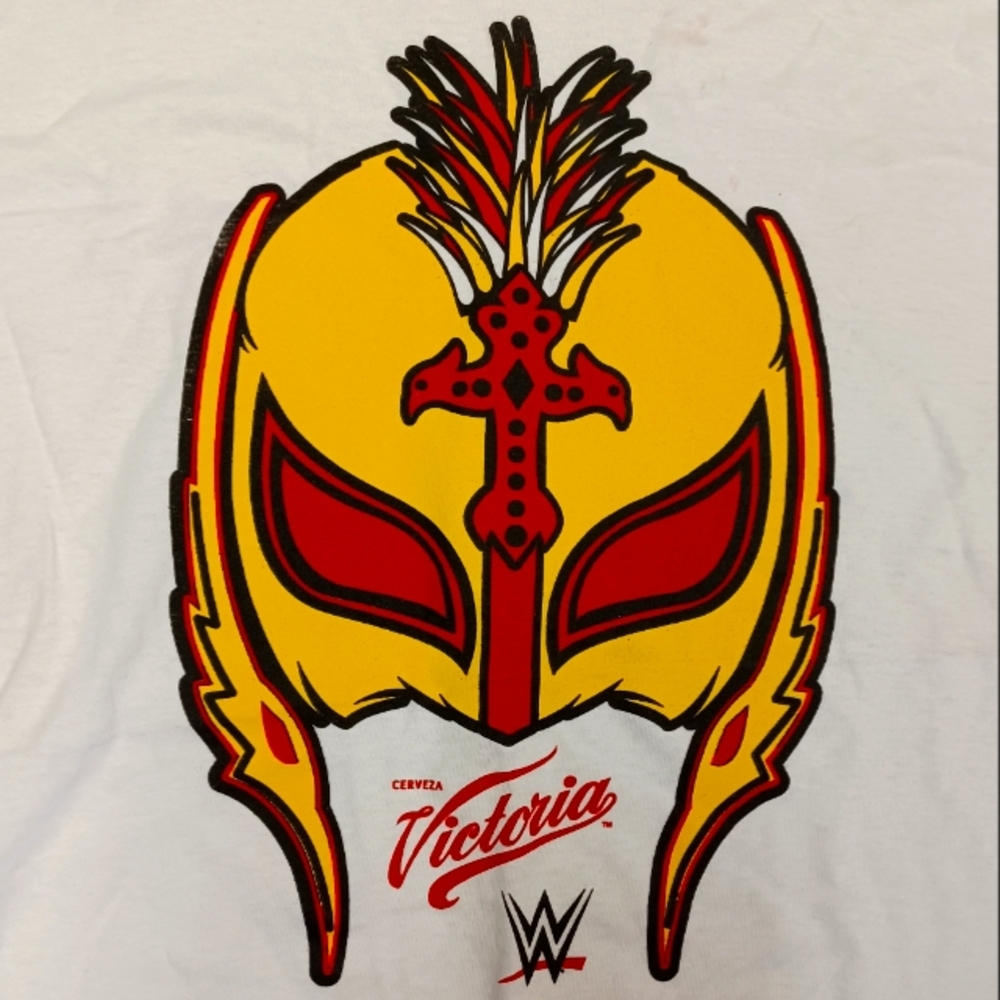 Rey Mysterio Victoria Cerveza WWE white t-shirt - Picture 1 of 4